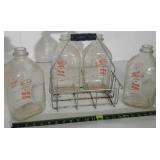 Vintage Milk Bottles & Carrier