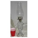 Moon and star clear glass kerosene lamp.