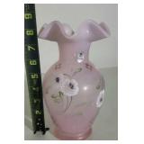 Fenton Handpainted Glass Vase