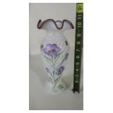 Fenton Handpainted Glass Vase