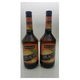 (2)Sealed Liter Peach Schnapps Bottles
