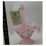 Fenton Handpainted Glass Basket