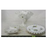Fenton Handpainted Glass Compote & More