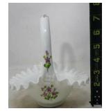 Fenton Handpainted Glass Basket