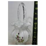 Fenton Handpainted Glass Basket