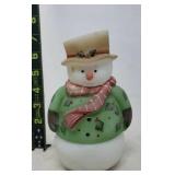 Fenton Handpainted Glass Tea Light Candle Snowman