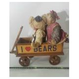 Wooden Wagon With Bears