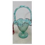 Fenton glass basket (signed)