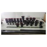 Avon Ruby Red Cape Cod Glassware some chipped