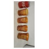 4 carnival glass tubler.