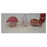 Fenton basket & opalescent glass.