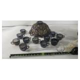 Imperial Carnival Glass Punch Bowl Set