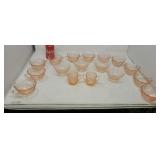 Pink depression glass.