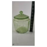 Green Depression Biscuit Jar