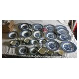 Currier & Ives Dishes one cup cracked