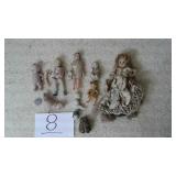 GROUP OF OLD DOLLS, SOME MADE IN GERMANY