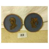 2
 wooden decorative plates