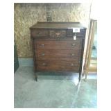 Early 1930 walnut chest of drawers with inlay