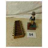 9 inch tall plastic uncle Sam bank & old metal