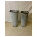 20" & 19" galvanized cans - vases?