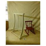 31" tall x 21" wide Wood quilt rack & wood