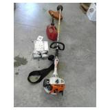 Stihl 55 our gas weed trimmer with gas can