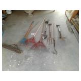 Rakes, shovels, push broom,etc
