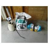 Top soil, garden sprayer, etc