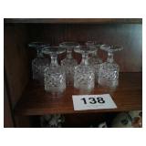 6 clear pressed goblets