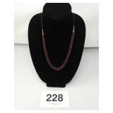 Ruby/garnet ? Glass beaded necklace slide