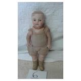 TIN SLEEP EYES CLOTH BODY, 15-1/2" MARKED EIH