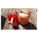 TWO GAS CANS & FUNNELS