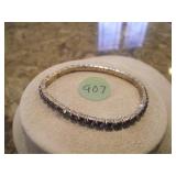 PURPLE RHINESTONE STRETCH BRACELET