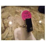 14 KT. BLACK ONYX RING...7-1/2