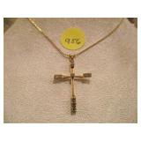 GOLD TONE CROSS NECKLACE