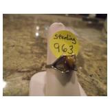 STERLING TIGER EYE RING...8