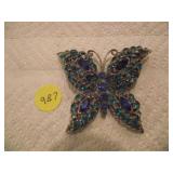 LARGE BUTTERFLY BROOCH...MISSING STONES