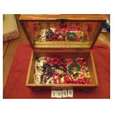 VINTAGE JEWELRY BOX & MISC. JEWELRY