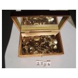 VINTAGE JEWELRY BOX & MISC. JEWELRY