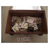 VINTAGE JEWELRY BOX & MISC. JEWELRY