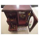 VINTAGE JEWELRY BOX & MISC. JEWELRY