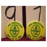 2 SCHUTZENFEST PINS 1984 ORIGINAL