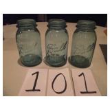 3 OLD BALL JARS
