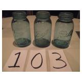 3 OLD BALL JARS