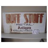 VINTAGE DBL. SIDED NUFF STUFF ANTIQUES STORE SIGN