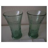 2 VINTAGE COCA COLA GLASSES...EMBOSED