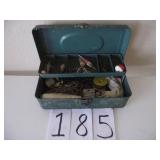 VINTAGE FISHING TACKLE BOX W/  FISHING SUPPLIES