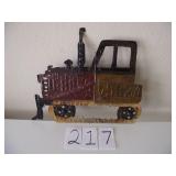 BULLDOZER MADE FROM LICENSE PLATES