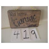 WOOD GARAGE SIGN