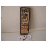 VINTAGE WALL DRINKING WOOD SIGN